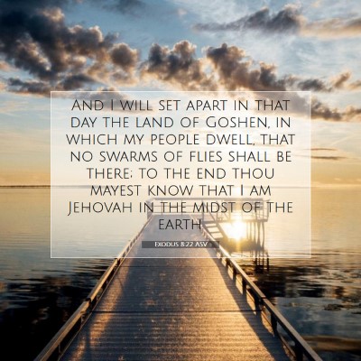 Picture 07 - Exodus 8:22 ASV - And I will set apart in that day the land of - Bible Verse Picture