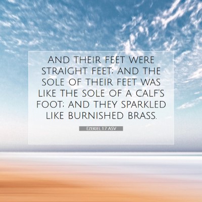 Picture 07 - Ezekiel 1:7 ASV - And their feet were straight feet; and the sole - Bible Verse Picture