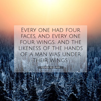 Picture 07 - Ezekiel 10:21 ASV - Every one had four faces, and every one four - Bible Verse Picture