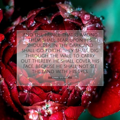 Picture 07 - Ezekiel 12:12 ASV - And the prince that is among them shall bear upon - Bible Verse Picture
