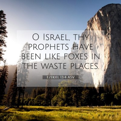 Picture 07 - Ezekiel 13:4 ASV - O Israel, thy prophets have been like foxes in - Bible Verse Picture