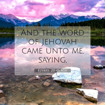 Picture 07 - Ezekiel 20:45 ASV - And the word of Jehovah came unto me, - Bible Verse Picture