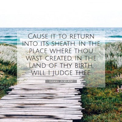 Picture 07 - Ezekiel 21:30 ASV - Cause it to return into its sheath. In the place - Bible Verse Picture