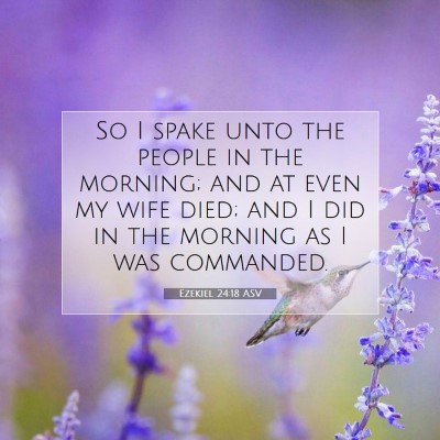 Picture 07 - Ezekiel 24:18 ASV - So I spake unto the people in the morning; and at - Bible Verse Picture