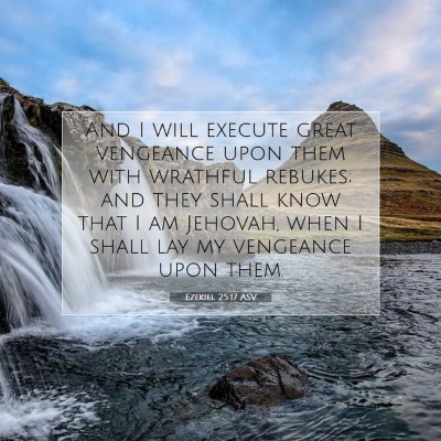 Picture 07 - Ezekiel 25:17 ASV - And I will execute great vengeance upon them with - Bible Verse Picture