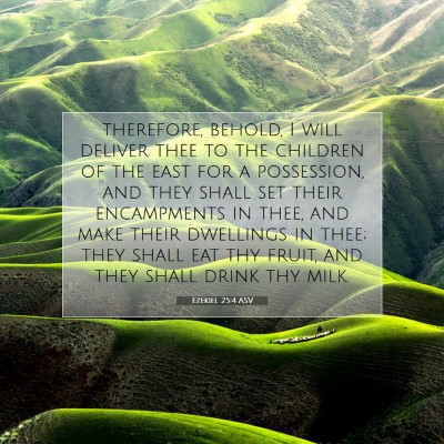 Picture 07 - Ezekiel 25:4 ASV - therefore, behold, I will deliver thee to the - Bible Verse Picture