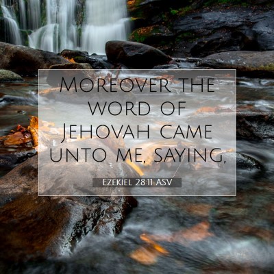 Picture 07 - Ezekiel 28:11 ASV - Moreover the word of Jehovah came unto me, - Bible Verse Picture