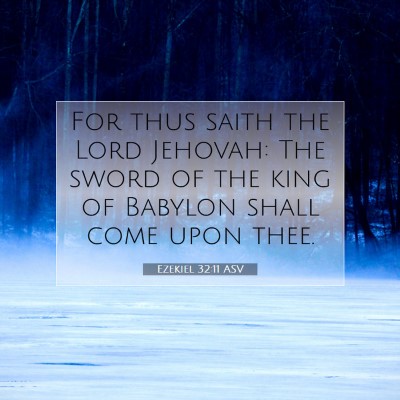 Picture 07 - Ezekiel 32:11 ASV - For thus saith the Lord Jehovah: The sword of the - Bible Verse Picture