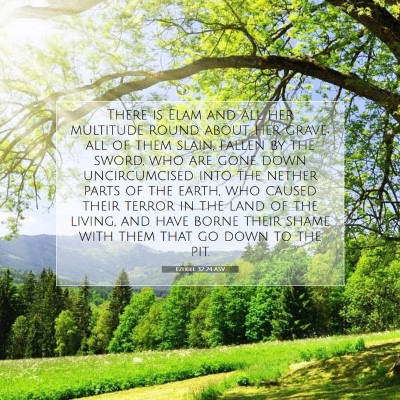 Picture 07 - Ezekiel 32:24 ASV - There is Elam and all her multitude round about - Bible Verse Picture