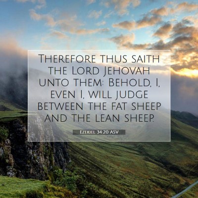 Picture 07 - Ezekiel 34:20 ASV - Therefore thus saith the Lord Jehovah unto them: - Bible Verse Picture