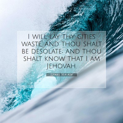 Picture 07 - Ezekiel 35:4 ASV - I will lay thy cities waste, and thou shalt be - Bible Verse Picture
