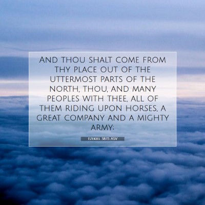 Picture 07 - Ezekiel 38:15 ASV - And thou shalt come from thy place out of the - Bible Verse Picture