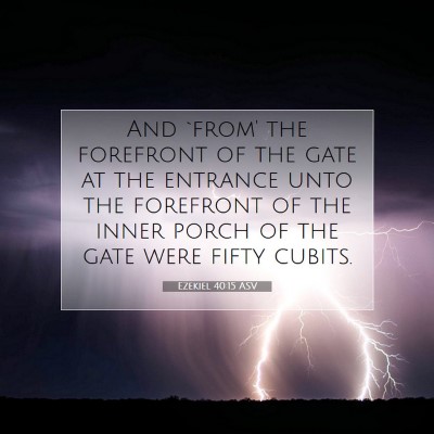Picture 07 - Ezekiel 40:15 ASV - And `from' the forefront of the gate at the - Bible Verse Picture