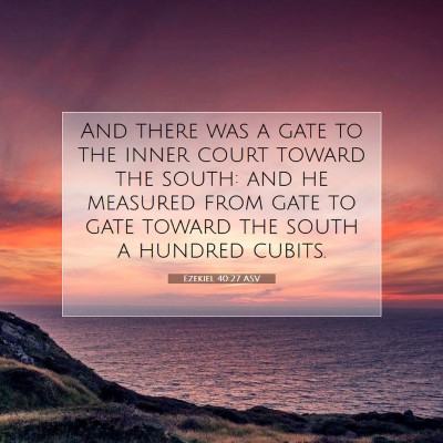 Picture 07 - Ezekiel 40:27 ASV - And there was a gate to the inner court toward - Bible Verse Picture