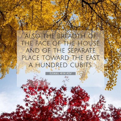 Picture 07 - Ezekiel 41:14 ASV - also the breadth of the face of the house, and of - Bible Verse Picture
