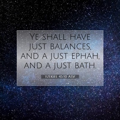 Picture 07 - Ezekiel 45:10 ASV - Ye shall have just balances, and a just ephah, - Bible Verse Picture
