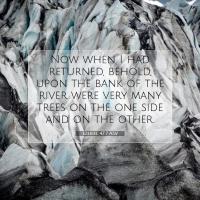 Picture 07 - Ezekiel 47:7 ASV - Now when I had returned, behold, upon the bank of - Bible Verse Picture