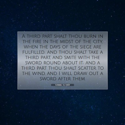 Picture 07 - Ezekiel 5:2 ASV - A third part shalt thou burn in the fire in the - Bible Verse Picture