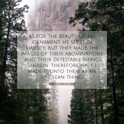 Picture 07 - Ezekiel 7:20 ASV - As for the beauty of his ornament, he set it in - Bible Verse Picture