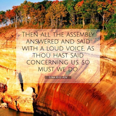 Picture 07 - Ezra 10:12 ASV - Then all the assembly answered and said with a - Bible Verse Picture