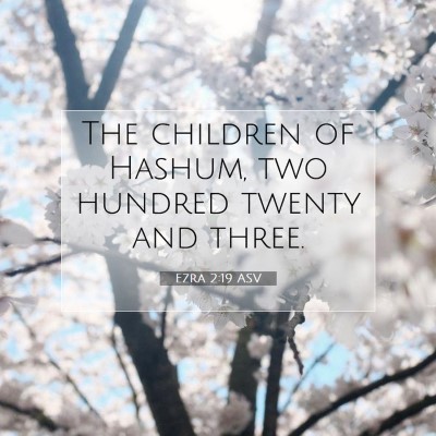 Picture 07 - Ezra 2:19 ASV - The children of Hashum, two hundred twenty and - Bible Verse Picture