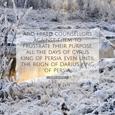 Picture 07 - Ezra 4:5 ASV - and hired counsellors against them, to frustrate - Bible Verse Picture