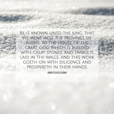 Picture 07 - Ezra 5:8 ASV - Be it known unto the king, that we went into the - Bible Verse Picture