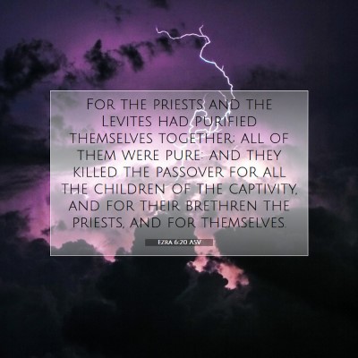 Picture 07 - Ezra 6:20 ASV - For the priests and the Levites had purified - Bible Verse Picture