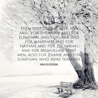 Picture 07 - Ezra 8:16 ASV - Then sent I for Eliezer, for Ariel, for Shemaiah, - Bible Verse Picture