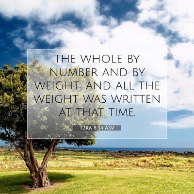 Picture 07 - Ezra 8:34 ASV - the whole by number and by weight: and all the - Bible Verse Picture