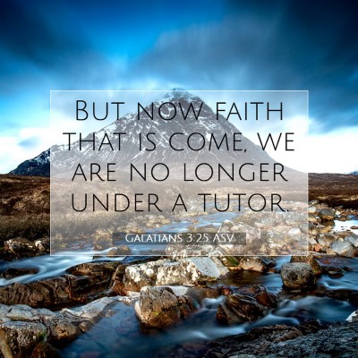 Picture 07 - Galatians 3:25 ASV - But now faith that is come, we are no longer - Bible Verse Picture