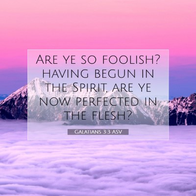 Picture 07 - Galatians 3:3 ASV - Are ye so foolish? having begun in the Spirit, - Bible Verse Picture