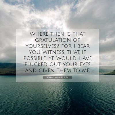Picture 07 - Galatians 4:15 ASV - Where then is that gratulation of yourselves? for - Bible Verse Picture