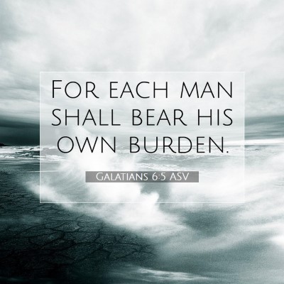Picture 07 - Galatians 6:5 ASV - For each man shall bear his own - Bible Verse Picture
