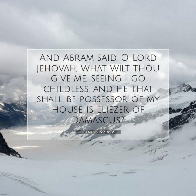 Picture 07 - Genesis 15:2 ASV - And Abram said, O Lord Jehovah, what wilt thou - Bible Verse Picture