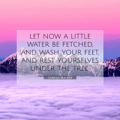 Picture 07 - Genesis 18:4 ASV - let now a little water be fetched, and wash your - Bible Verse Picture
