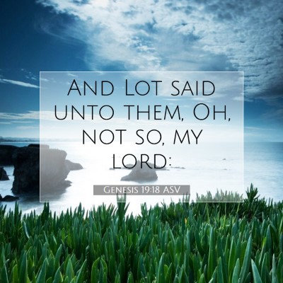 Picture 07 - Genesis 19:18 ASV - And Lot said unto them, Oh, not so, my - Bible Verse Picture