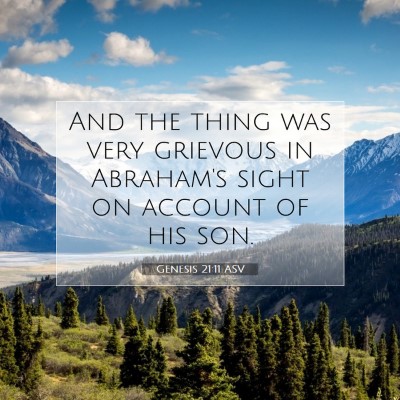 Picture 07 - Genesis 21:11 ASV - And the thing was very grievous in Abraham's - Bible Verse Picture