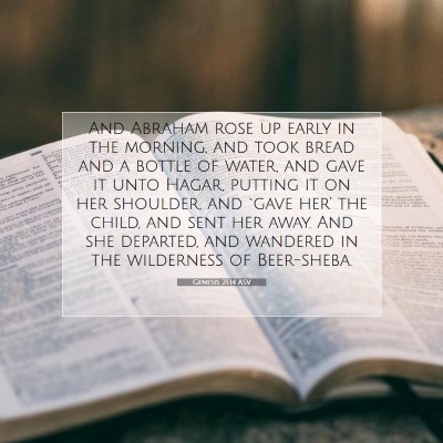 Picture 07 - Genesis 21:14 ASV - And Abraham rose up early in the morning, and - Bible Verse Picture