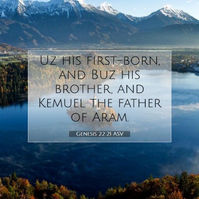 Picture 07 - Genesis 22:21 ASV - Uz his first-born, and Buz his brother, and - Bible Verse Picture