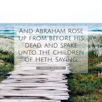 Picture 07 - Genesis 23:3 ASV - And Abraham rose up from before his dead, and - Bible Verse Picture