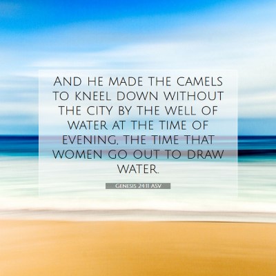 Picture 07 - Genesis 24:11 ASV - And he made the camels to kneel down without the - Bible Verse Picture