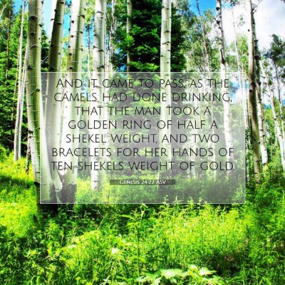 Picture 07 - Genesis 24:22 ASV - And it came to pass, as the camels had done - Bible Verse Picture