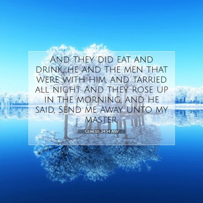 Picture 07 - Genesis 24:54 ASV - And they did eat and drink, he and the men that - Bible Verse Picture