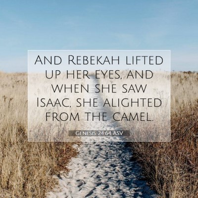 Picture 07 - Genesis 24:64 ASV - And Rebekah lifted up her eyes, and when she saw - Bible Verse Picture