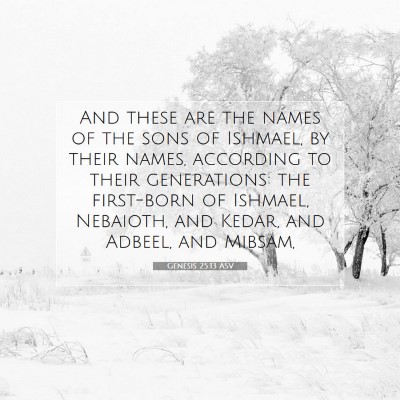 Picture 07 - Genesis 25:13 ASV - And these are the names of the sons of Ishmael, - Bible Verse Picture