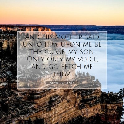 Picture 07 - Genesis 27:13 ASV - And his mother said unto him, Upon me be thy - Bible Verse Picture