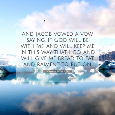 Picture 07 - Genesis 28:20 ASV - And Jacob vowed a vow, saying, If God will be - Bible Verse Picture