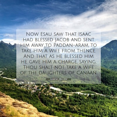 Picture 07 - Genesis 28:6 ASV - Now Esau saw that Isaac had blessed Jacob and - Bible Verse Picture
