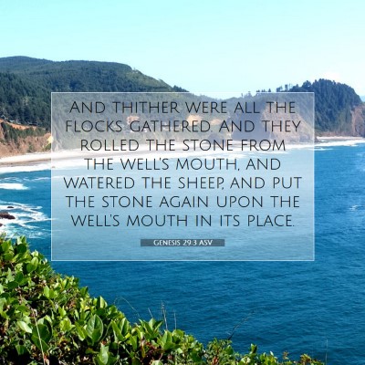 Picture 07 - Genesis 29:3 ASV - And thither were all the flocks gathered. And - Bible Verse Picture
